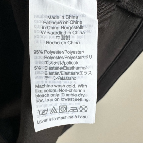 Madewell Texture & Thread Mini Dress Faux Wrap Side Tie Stretch Knit Black LBD - Picture 8 of 9